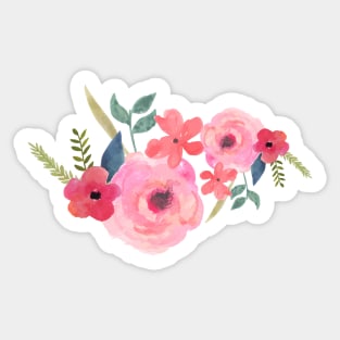 PINK FLOWERS WITH FOLIAGE Sticker